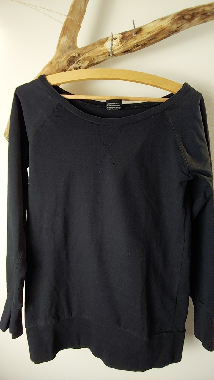 Unbekannt Langarmshirt/leichter Oversize-Pullover Unbekannt Schwarz